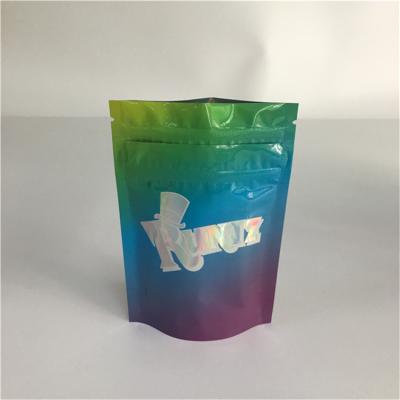 China Digital Hologram Printing Herbal Incense Packaging Big Exotic Stand Up Pouch With Zipper for sale