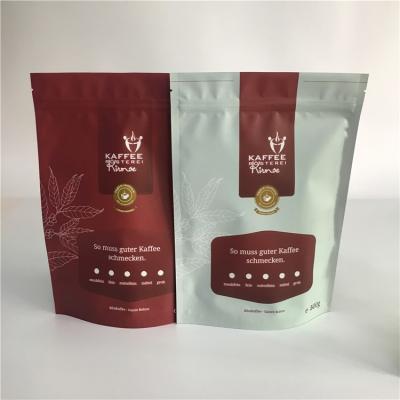 China Matte Stand Up Tea Bags Packaging Plastic Zipper Coffee Bag With One Way Degassing Valve for sale