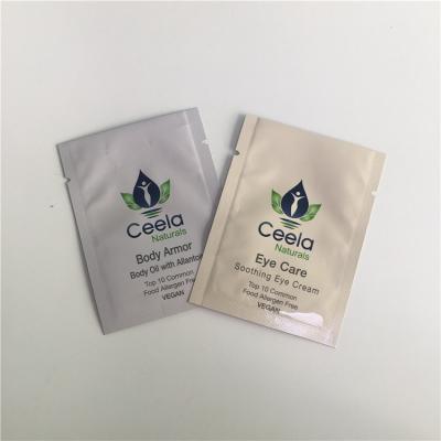 China Biodegradable Small Cosmetic Packaging Bag Facial Hair Mask Body Oil Cream Sachet Pouch for sale