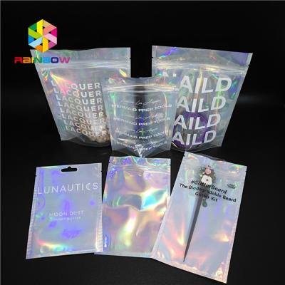 China Metallic Label Sticker Holographic Foil Packaging Bags Self Adhesive For Edible Glitter / Shimmer for sale