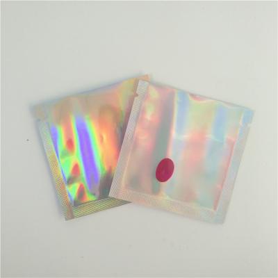China Rainbow Packaging Sealed Plastic Bags Heat Sealed Mini Transparent Holographic Jewelry Pouch for sale