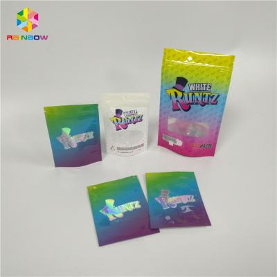 China Transparent Window Snack Bag Packaging Hologram Laser Stand Up Bags Pouch High Barrier for sale