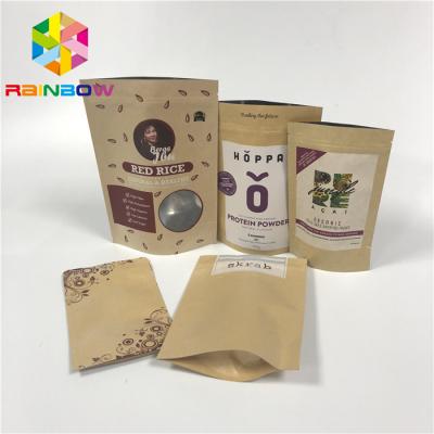 China Doypack Laminated Aluminum Foil Zip Kraft Paper Pouches For Packaging Rice Body Scrub for sale