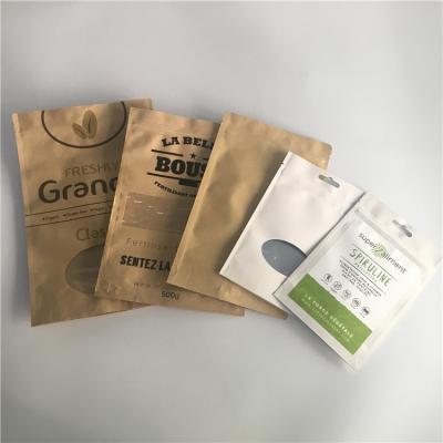 China Scrub Packaging Customized Paper Bags Aluminum Foil Stand Zip Lock Kraft Paper Mylar Type for sale