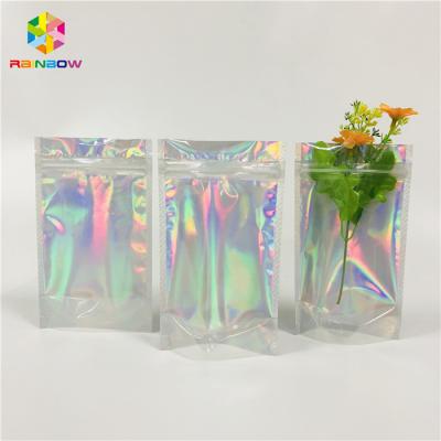 China Mylar Aluminum Foil Stand Up Pouch Foil Hologram Packaging Bag For Cosmetics for sale
