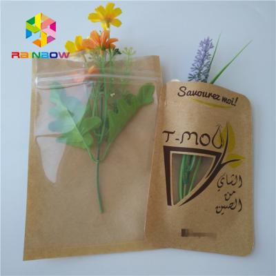 China Brown Kraft Paper Bag Packaging Filter Coffee Powder Bags Matt Surface With Window for sale