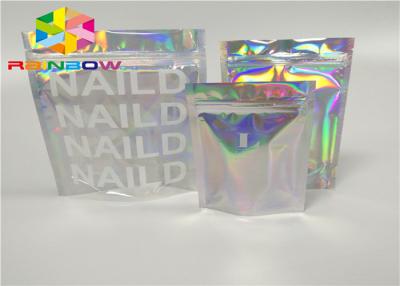 China printing zipper plastic mylar foil k packaging hologram laser holographic stand up zip pouch bag for gift/bottles for sale