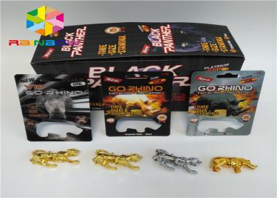 China Male Enhancement Pills Blister Pack Packaging 3D Rhino Blister Card For Capsules Package for sale