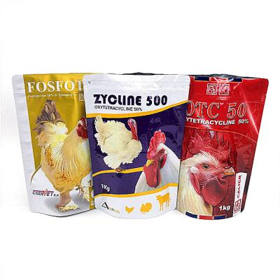 China Chicken Feed Plastic Pouches Packaging Eco Friendly Bopp Laminated Zipper Woven Bag for sale