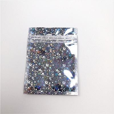 China Cosmetics Grip Seal Bags Twinkling Stars Laser Film 30-150 Micron Thickness for sale