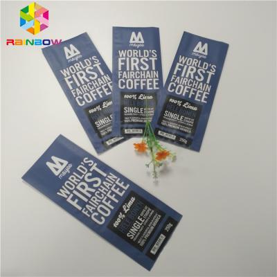 China Quad Seal Matte Finished Foil Pouch Packaging Side Gusset Coffee Bag With Valve for sale