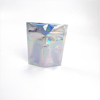 China Hologram Cosmetic Makeup Stand Up Pouch Zip Lock Flat  30-150 Micron Thickness for sale