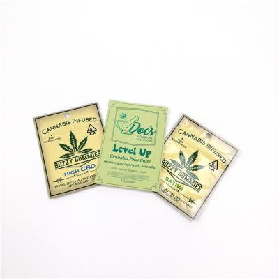 China Smell Proof Resistant Cbd Plastic Pouches Packaging Sativa Plastic Wrapper Mylar Bag for sale
