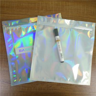 China Zip Lock Sock Aluminium Foil Pouch Clothes Packaging Clear Front Hologram Bags for sale