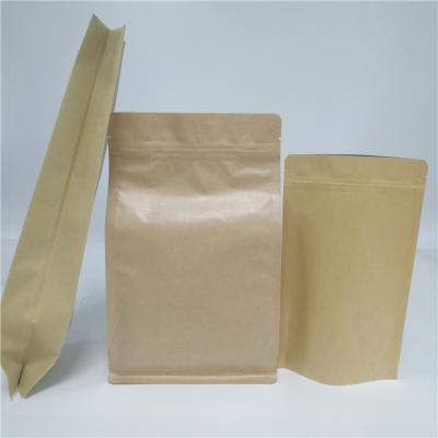 China Aluminum Foil Side Gusset Recycled Kraft Paper Coffee Bag Doypack Flat Bottom Pouch for sale