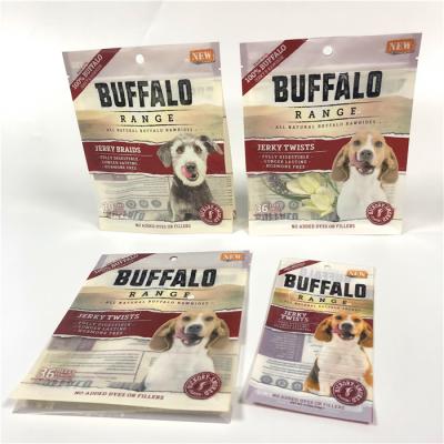 China Strong Sealing Smell Proof Pet Food Bag UV Logo Printed With Easy Opening Tear Notches for sale