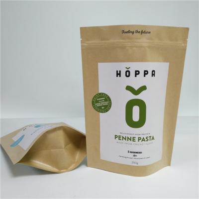 China Kraft Paper Material Stand Up Pouch Peanut Protein Powder Packaging Gravure Printing for sale