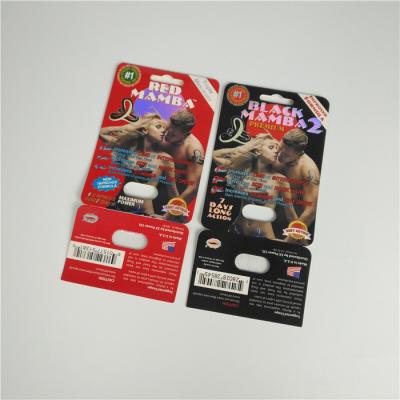 China Premier ZEN Blister Pack Packaging Metallic Silver Paper Card For Male Enhancer Capsule for sale