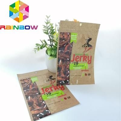 China Glossy Surface Printing Aluminum Foil Bag Beef Jerky Bags Dried Food Packaging With Roun for sale