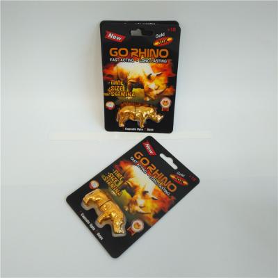 China Hardware Usage Blister Card Packaging Go RHINO Hole Capsule Container Recycled Paper for sale