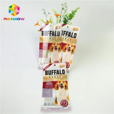 China Mylar Laminated Plastic Pet Food Pouch Custom Glossy Surface With Clear Window for sale