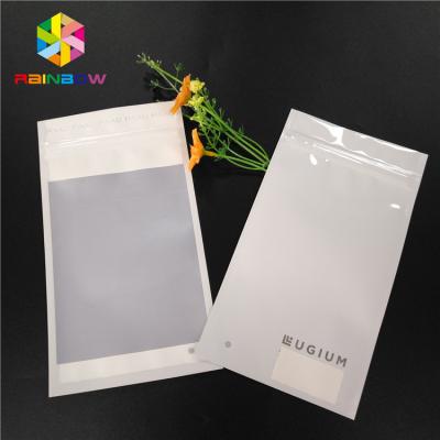 China Matte White Plastic Pouches Pack Smell Proof Heat Seal Mylar Earphone Ring Decoration Packing for sale