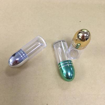 China Clear Plastic Pill Bottless Rhino Capsule Containers Colorful Metal Cap For 3D Cards for sale