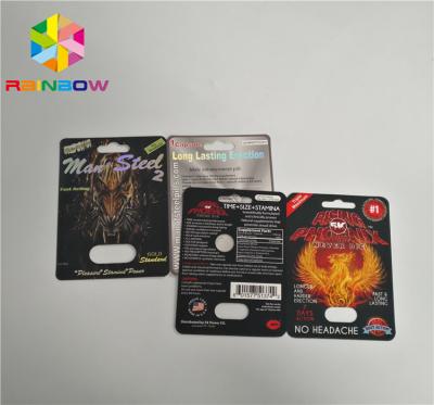 China 3d Rhino Blister Card Plastic Blister Packaging Display Box For Capsules Sex Pills for sale