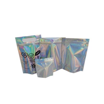 China Cosmetic Printing Zipper Cosmetic Bags Plastic Mylar Hologram Foil  Packaging for sale