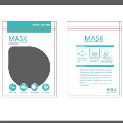China Bolso de empaquetado plástico que se puede volver a sellar de la bolsa N95/KF94 de la impresión de la venta directa de la fábrica del logotipo del bolso de encargo de la máscara para la máscara en venta