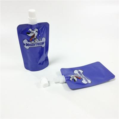 China Custom printing spout pouch packaging 100ml liquid pet food dog treat stand up bags for sale
