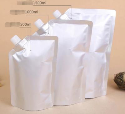 China Silver plain spout pouch packaging foil stand up Sanitizer liquid beer drink spout packages for sale