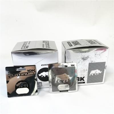 China Hot sale 3D Card Blister Packaging Rhino 18K Gold Capsule bullet paper Card Rhino Pill blister packaging for sale