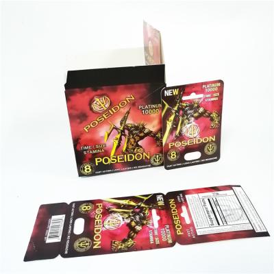 China Caja de empaquetado CMYK de la ampolla de la diapositiva de Poseidon de la bala de la tarjeta del parte movible en venta