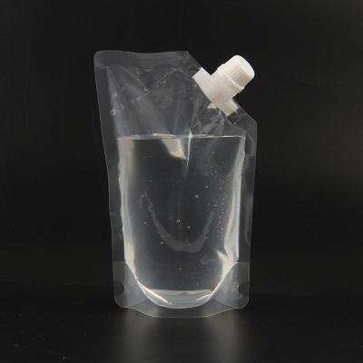 China Customized Hot Selling 50ml/250ml Transparent Energy Liquid Stand Up Pouch With Spout Drink Pouch With Spout Packaging for sale