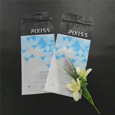 China Custom printed packaging of plastic bags black with zipper for clothing make up tool etc for sale
