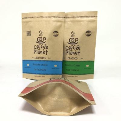 China Smell Proof CMYK 120gsm Kraft Paper Foil Bags Resealable Zipper for sale