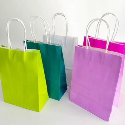 China Kraft Paper CMYK 350gsm cardboard Grocery Shopping Bags With Handle for sale