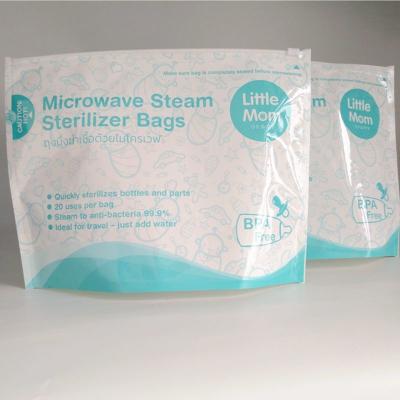 China 150 Micron PET Microwave Sterilizer Bags For Baby Feeding Bottles for sale