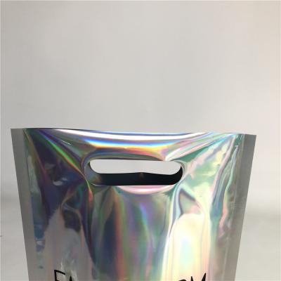 China Smell Proof Stand Up Zipper Hologram Colorful Cosmetic Kit Beauty Packaging Bag for sale