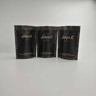 China Stand Up Black Kraft Paper Kraft Paper Sealable Bag Zip Lock Biodegradable Kraft Paper  Coffee Bag for sale