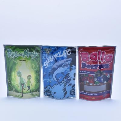 China Child Smell Proof Weed Flower  Smell Proof Bags Runtz Jungle Boys Packaging Soft Touch Mylar Bags for sale