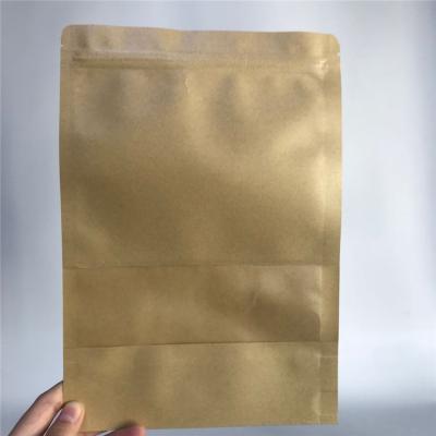 China Custom Accepted Stand up Kraft Paper Bags with Zipper Water Proof Paper Bags for sale