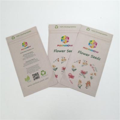 China Biodegradable Chew Gum Customized Kraft Paper Pla Bags For 1oz 1/2oz Weed Packaging for sale