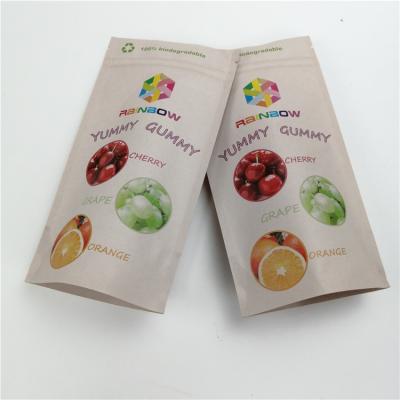 China Customized 100% Kraft Paper For Tweed Leaf Bag Indica / Sativa Bags Resealable Pouches for sale