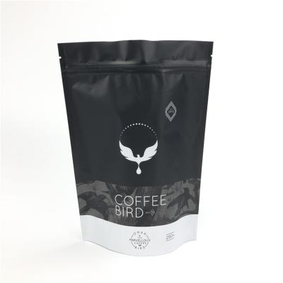 China Black Matte Snack Plastic Pouches Packaging Coffee Bags With One Way Valve for sale