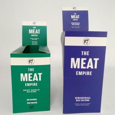 Китай Напечатанная таможней небольшая бумага картона говядины отрывистая кладет коробку в коробку бумаги Kraft для коробки дисплея Адвокатуры энергии закуски продается