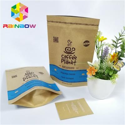 China Small quantity stand up paper bags with  flat paper bags with tear notches custom printed for sale