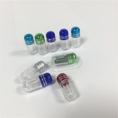 China Estilo plástico del octágono de las botellas de píldora del picosegundo Mini Rhino Pills Container Clear con el casquillo del metal en venta