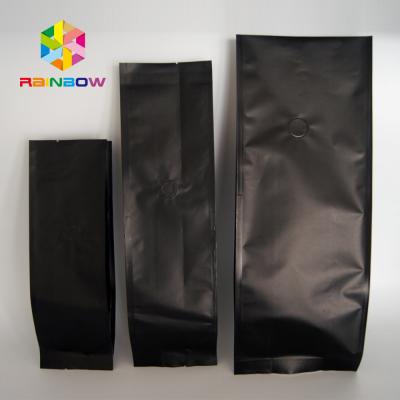 中国 注文の印刷された250gマットの黒はジッパー弁が付いている側面のガセットの袋を密封した 販売のため